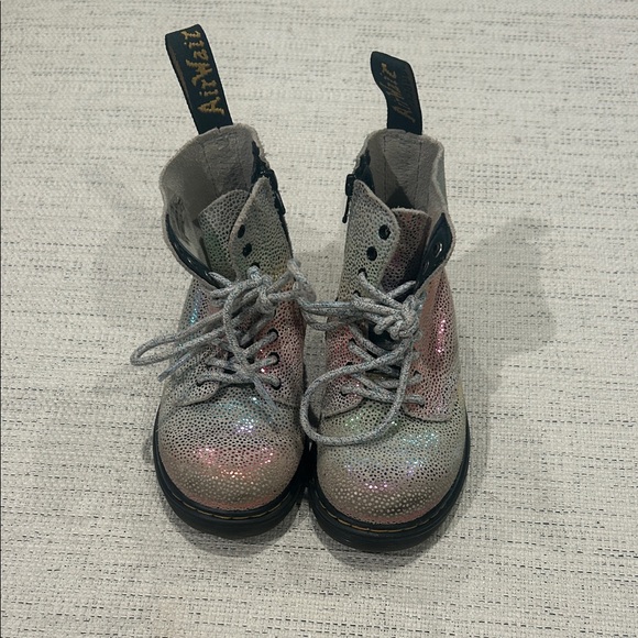 Dr. Martens Other - Dr. Airwair Martens Kids Shimmer Boots - Silver and Pink